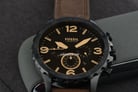 Fossil Nate JR1487 Chronograph Brown Dial Brown Leather Strap-5