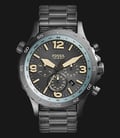 Fossil JR1517 Nate Compass Chronograph Black StainlessSteel Watch-0