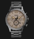 Fossil JR1523 Nate Chronograph Analog Brown Dial Dark Grey Stainless Steel Watch-0