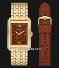 Fossil X Willy Wonka LE1190SET  Brown Dial Gold Stainless Steel Strap + Extra Strap Limited Edition-0