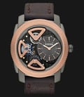 Fossil ME1122 Men Mechnical Twist Charcoal Dial Rose Dark Brown Leather Strap-0