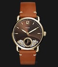 Fossil ME1166 The Commuter Men Brown Sunray Skeleton Dial Tan Leather Strap-0