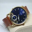 Fossil ME1167 The Commuter Twist Luggage Men Blue Dial Tan Leather Strap-3
