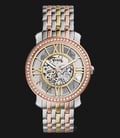 Fossil ME3087 Ladies Curiosity Automatic Skeleton Dial Dual-Tone Stainless Steel Strap-0