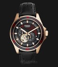 Fossil ME3091 Men Wakefield Automatic Black Dial Black Leather Strap-0