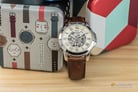 Fossil Grant ME3099 Beige Skeleton Dial Brown Leather Strap-3