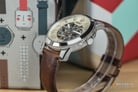 Fossil Grant ME3099 Beige Skeleton Dial Brown Leather Strap-4