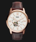 Fossil ME3105 Townsman Beige Dial Brown Leather Strap Watch-0