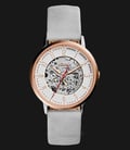 Fossil ME3131 Ladies Vintage Muse Automatic White Dial Grey Leather Strap-0