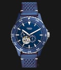 Fossil ME3149 Men Crewmaster Sport Automatic Blue Skeleton Dial Blue Leather Strap-0