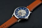 Fossil Townsman ME3154 Automatic Blue Skeleton Dial Light Brown Leather Strap-6