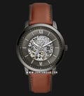 Fossil Neutra ME3161 Automatic Skeleton Black Dial Brown Leather Strap-0