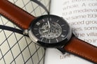 Fossil Neutra ME3161 Automatic Skeleton Black Dial Brown Leather Strap-5