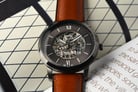 Fossil Neutra ME3161 Automatic Skeleton Black Dial Brown Leather Strap-6