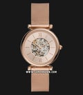 Fossil Carlie ME3175 Automatic Rose Gold Dial Rose Gold Mesh Strap-0