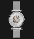 Fossil Carlie ME3176 Automatic Ladies Silver Dial Mesh Strap-0