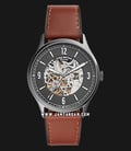 Fossil ME3178 Forrester Automatic Mens Grey Dial Brown Leather Strap-0