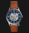 Fossil ME3179 Forrester Automatic Mens Blue Dial Brown Leather Strap-0