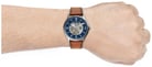 Fossil ME3179 Forrester Automatic Mens Blue Dial Brown Leather Strap-3