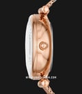 Fossil Carlie Mini ME3188 Automatic Ladies White Mother Of Pearl Dial Rose Gold Steel Mesh Strap-1