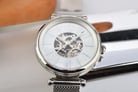 Fossil Carlie Mini ME3189 Automatic Ladies Mother Of Pearl Skeleton Dial Mesh Strap-5