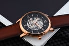 Fossil Neutra ME3195 Automatic Skeleton Dial Brown Leather Strap-5