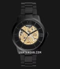 Fossil Townsman ME3197 Automatic Skeleton Dial Black Stainless Steel Strap-0