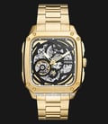 Fossil Inscription ME3204 Men Automatic Skeleton Dial Gold Stainless Steel Strap-0