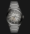 Fossil Everett ME3206 Automatic Men Grey Skeleton Dial Smoke Stainless Steel Strap-0