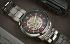 Fossil Neutra ME3209 Automatic Skeleton Dial Stainless Steel Strap-5