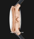 Fossil Stella ME3212 Ladies Automatic Open Heart Rose Gold Dial Blue Leather Strap-1