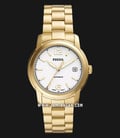 Fossil Heritage ME3226 Automatic White Dial Gold Stainless Steel Strap-0