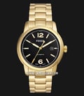 Fossil Heritage ME3232 Automatic Black Dial Gold Stainless Steel Strap-0