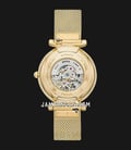 Fossil Carlie ME3250 Automatic Ladies Semi Skeleton Dial Gold Mesh Strap-3