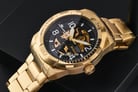 Fossil Bronson ME3257 Men Automatic Skeleton Black Dial Gold Stainless Steel Strap-6