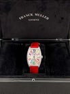 Franck Muller 2852 B QZ COL DRM D 1R Red Curvex Steel Diamond Colordreams Red Leather Strap-4