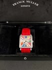 Franck Muller 6002 M B QZ COL DRM R D 1R Master Square Steel Diamond Colordream Red Leather Strap-5
