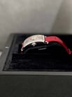Franck Muller 6002 M B QZ COL DRM R D 1R Master Square Steel Diamond Colordream Red Leather Strap-7