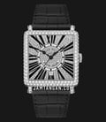 Franck Muller 6002 M QZ R MASTER SQUARE Full Diamond Aftersetting Dial Black Leather Strap-0
