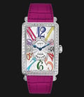 Franck Muller 952 QZ COL DRM D 1R Long Island Steel Diamond Colordreams Purple Leather Strap-0