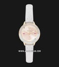 Furla Club R4251109510 Ladies Rose Gold Dial White Leather Strap + Extra Bezel-1