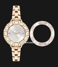 Furla Club R4253109502 Ladies Silver Dial Rose Gold Stainless Steel Strap + Extra Bezel-0
