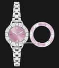Furla Club R4253109509 Ladies Pink Dial Stainless Steel Strap + Extra Bezel-0