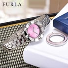 Furla Club R4253109509 Ladies Pink Dial Stainless Steel Strap + Extra Bezel-6