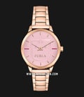 Furla Like Scudo R4253125503 Ladies Pink Dial Rose Gold Stainless Steel Strap-0