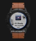 Garmin Fenix 6X 010-02157-4B Smartwatch Black DLC Digital Dial Chestnut Leather Strap-0