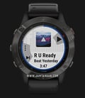 Garmin Fenix 6 010-02158-45 Smartwatch Carbon Gray DLC Digital Dial Black Rubber Strap-0