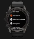 Garmin Fenix 7S Pro 010-02776-54 Smartwatch Sapphire Solar Edition Digital Dial Black Silicone Strap-0