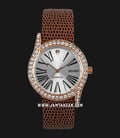 Geiger GE1128RG Diamond Silver Dial Brown Leather Strap-0