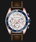 Giordano GD-1094-01 Silver Dial Brown Leather Strap-0